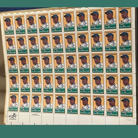 Vintage MNH Scott JACKIE ROBINSON MNH 20 Cent Sheet of Stamps Scott - Picture 1 of 2